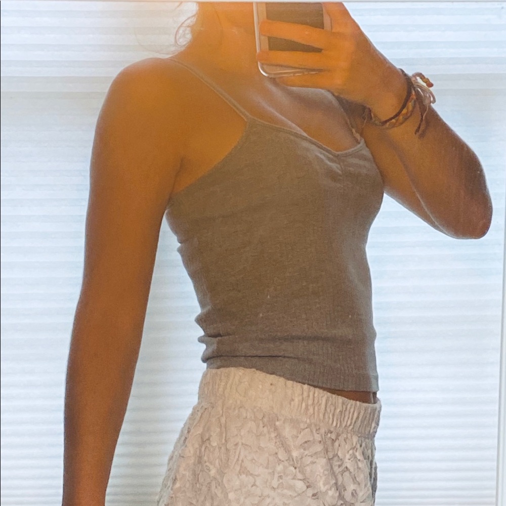Topshop gray cropped tank top